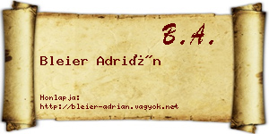 Bleier Adrián névjegykártya